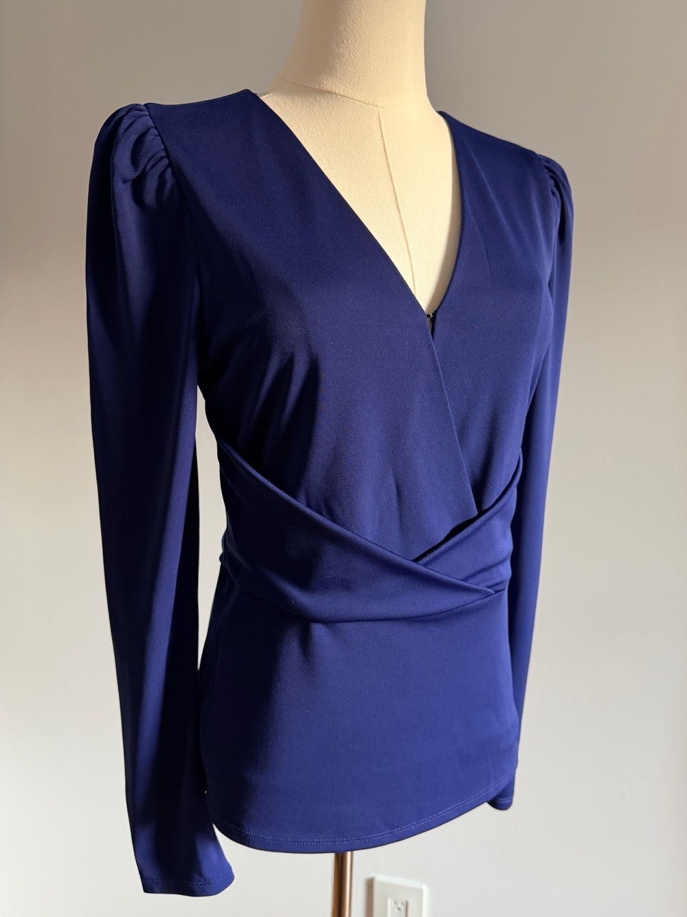 INC International Concepts Dark Blue Long-Sleeve Top